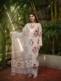 Nazneen Maroon & Beige Three Piece Straight Set