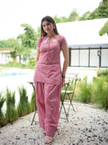 Shabnam Pink Two Piece Farshi Set