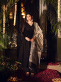 Kumkum Black Heritage Inspired Three Piece Anarkali Set