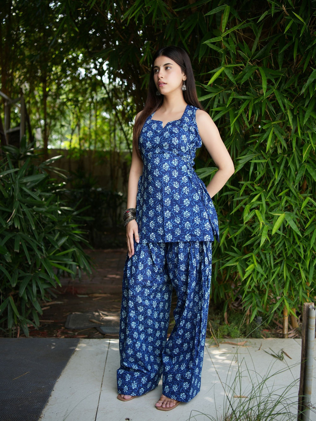 Ira Indigo Two Piece Farshi Set