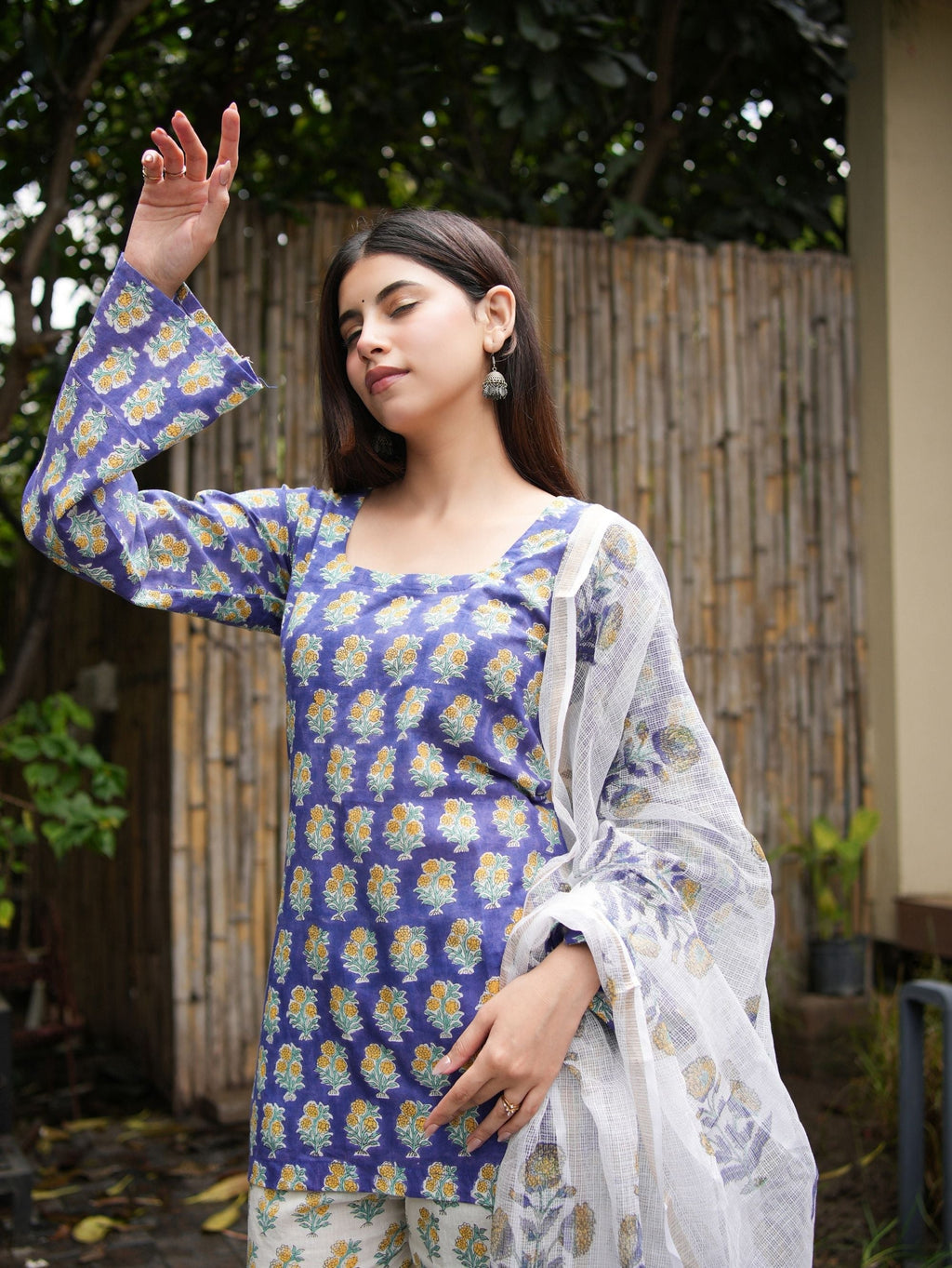 Avika Blue & White 3 Piece Y2K Set