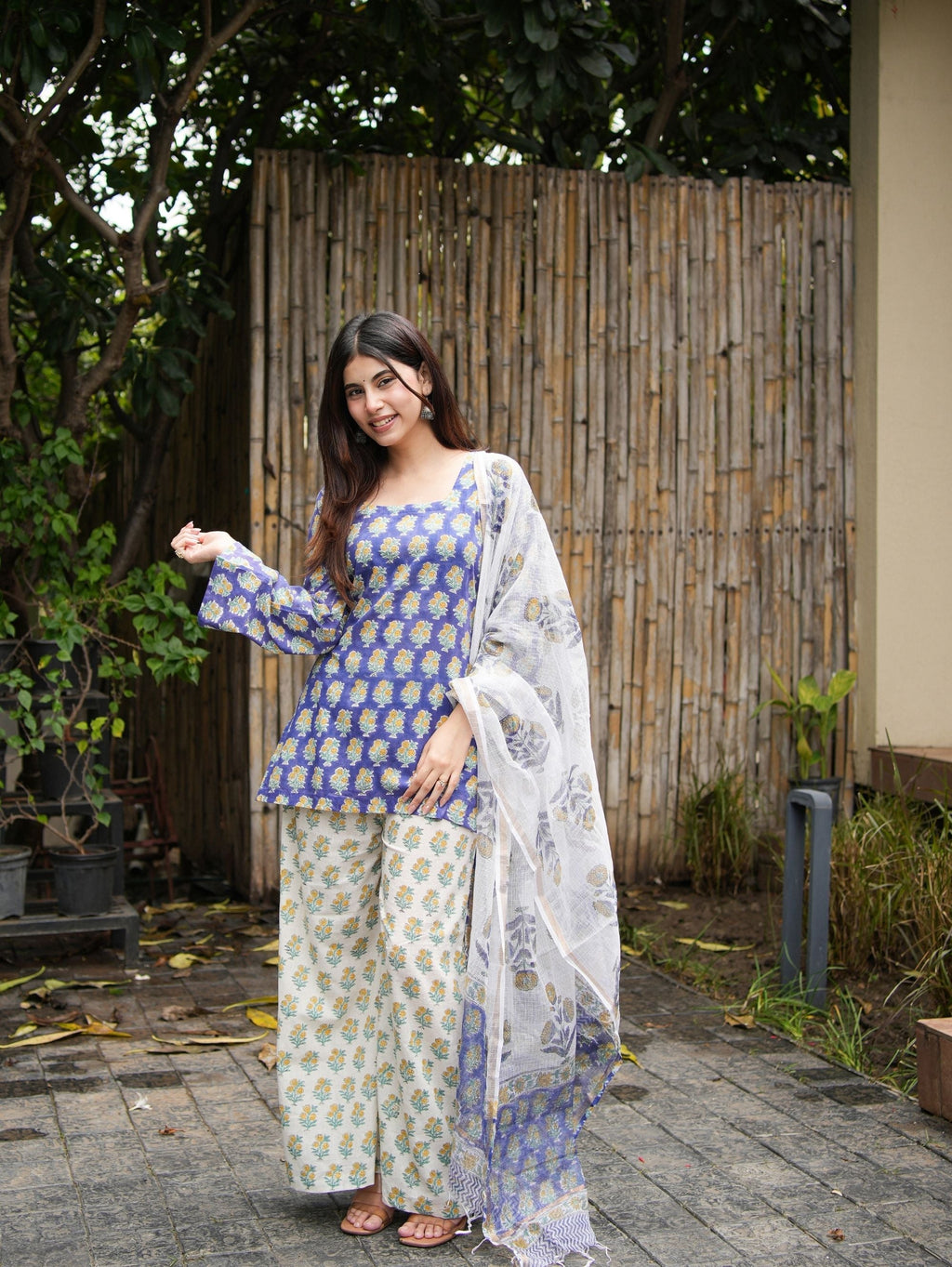 Avika Blue & White 3 Piece Y2K Set