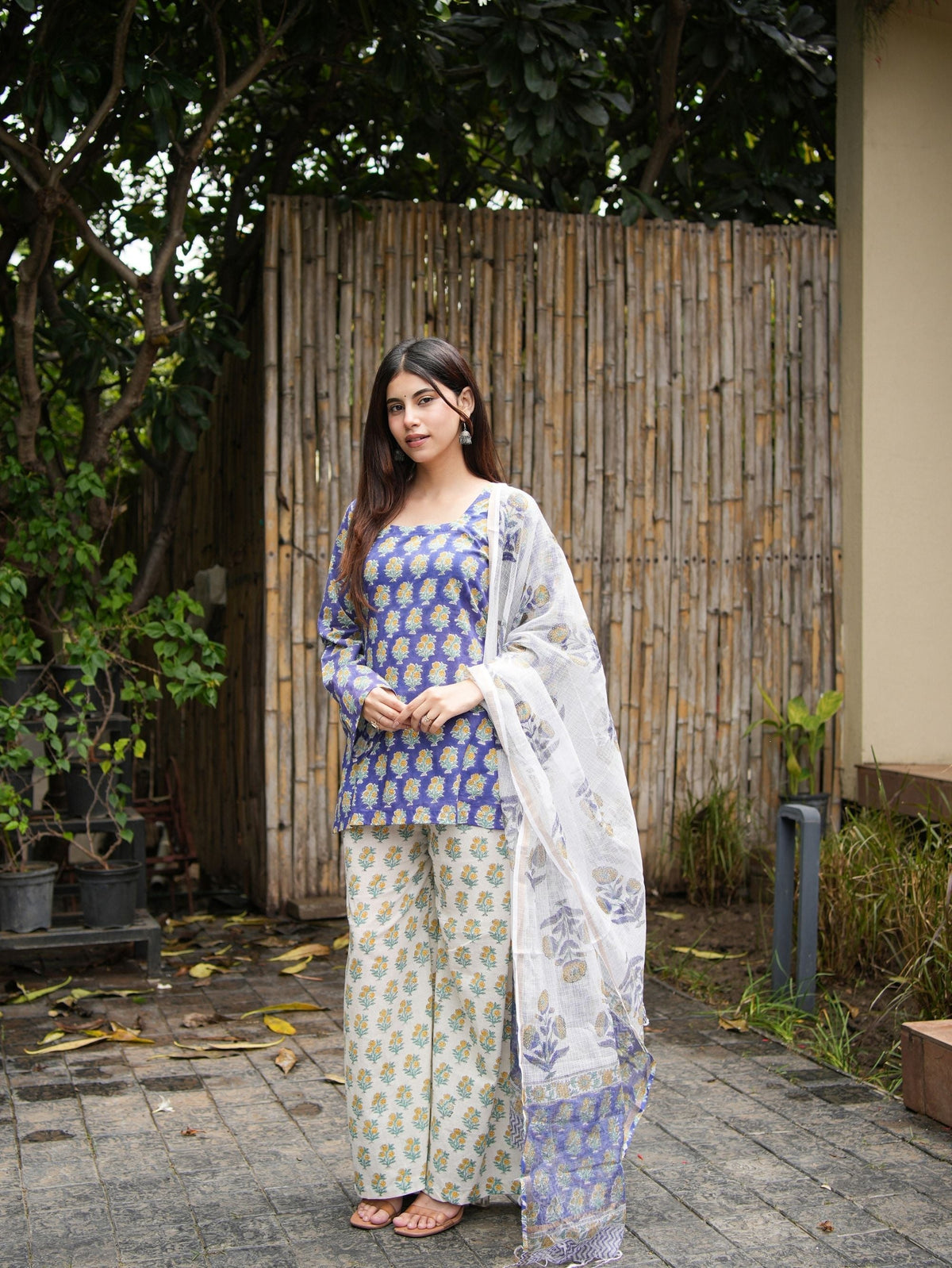 Avika Blue & White 3 Piece Y2K Set