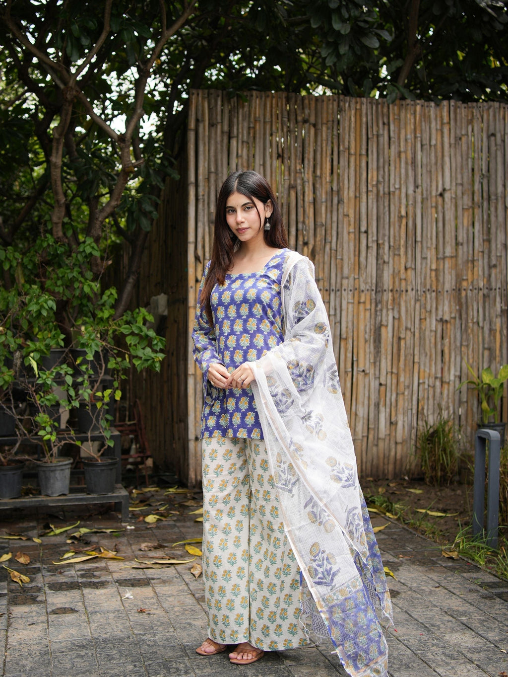 Avika Blue & White 3 Piece Y2K Set