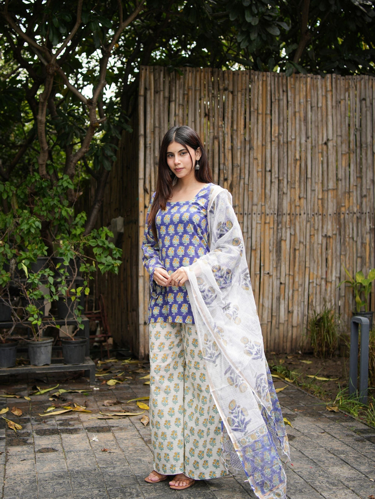 Avika Blue & White 3 Piece Y2K Set