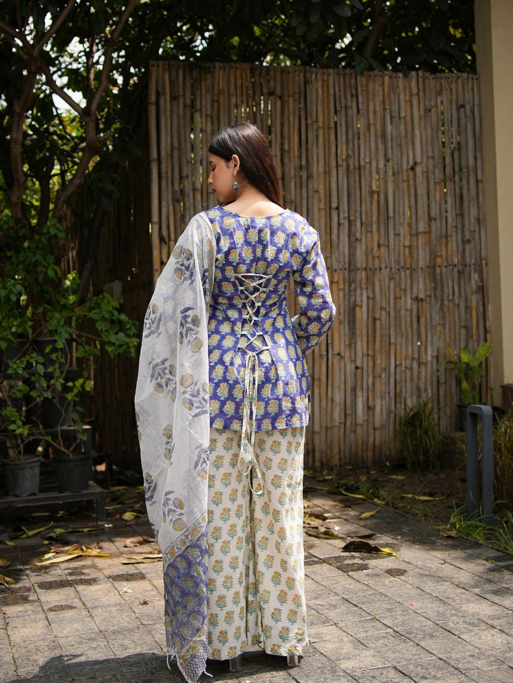 Avika Blue & White 3 Piece Y2K Set