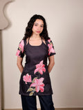 Nimrit Black Halter Neck Short Kurti