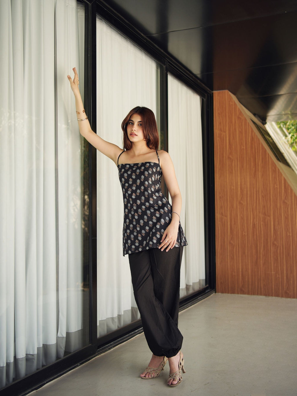 Urvi Black Cotton Two Piece Set
