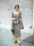 Shadow Bloom Black & White Straight Three Piece Set