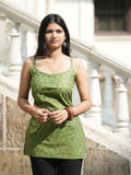 Sifaarish Green Convertible Cotton Short Kurti Set with Detachable Neck Panel