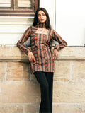 Simran Black Printed Short Kurti with Scarf Detail