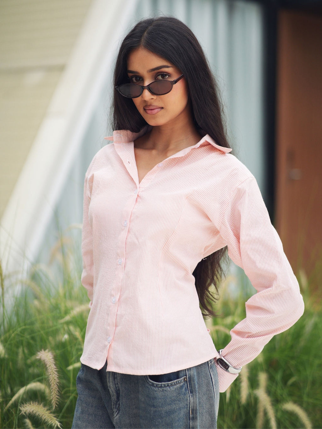 Veronika Corset Back Cotton Shirt for Women