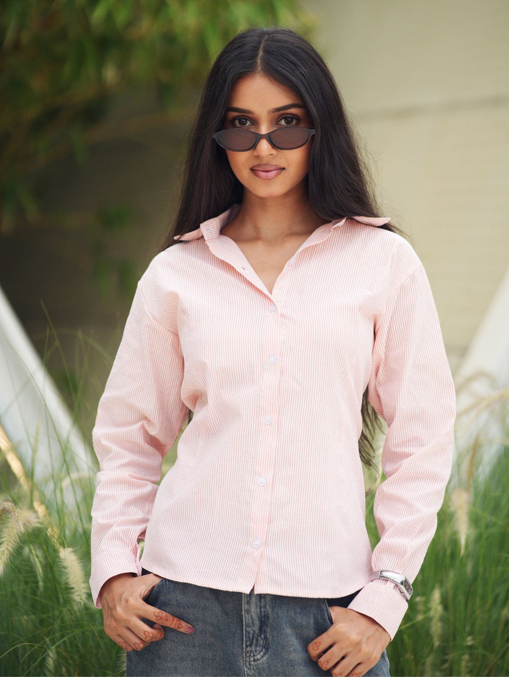 Veronika Corset Back Cotton Shirt for Women