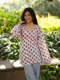Blush Bloom Cotton Short Kurti