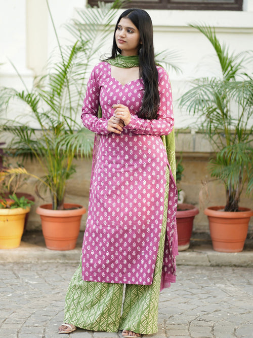 Blossom Pink Kurta Set with Full Sleeve