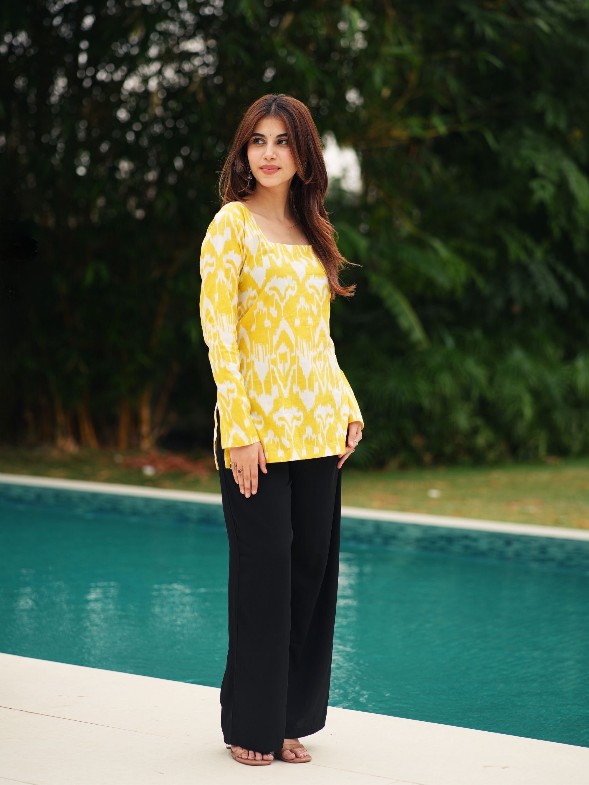 Jenny Square Neck Cotton Short Kurta for Women