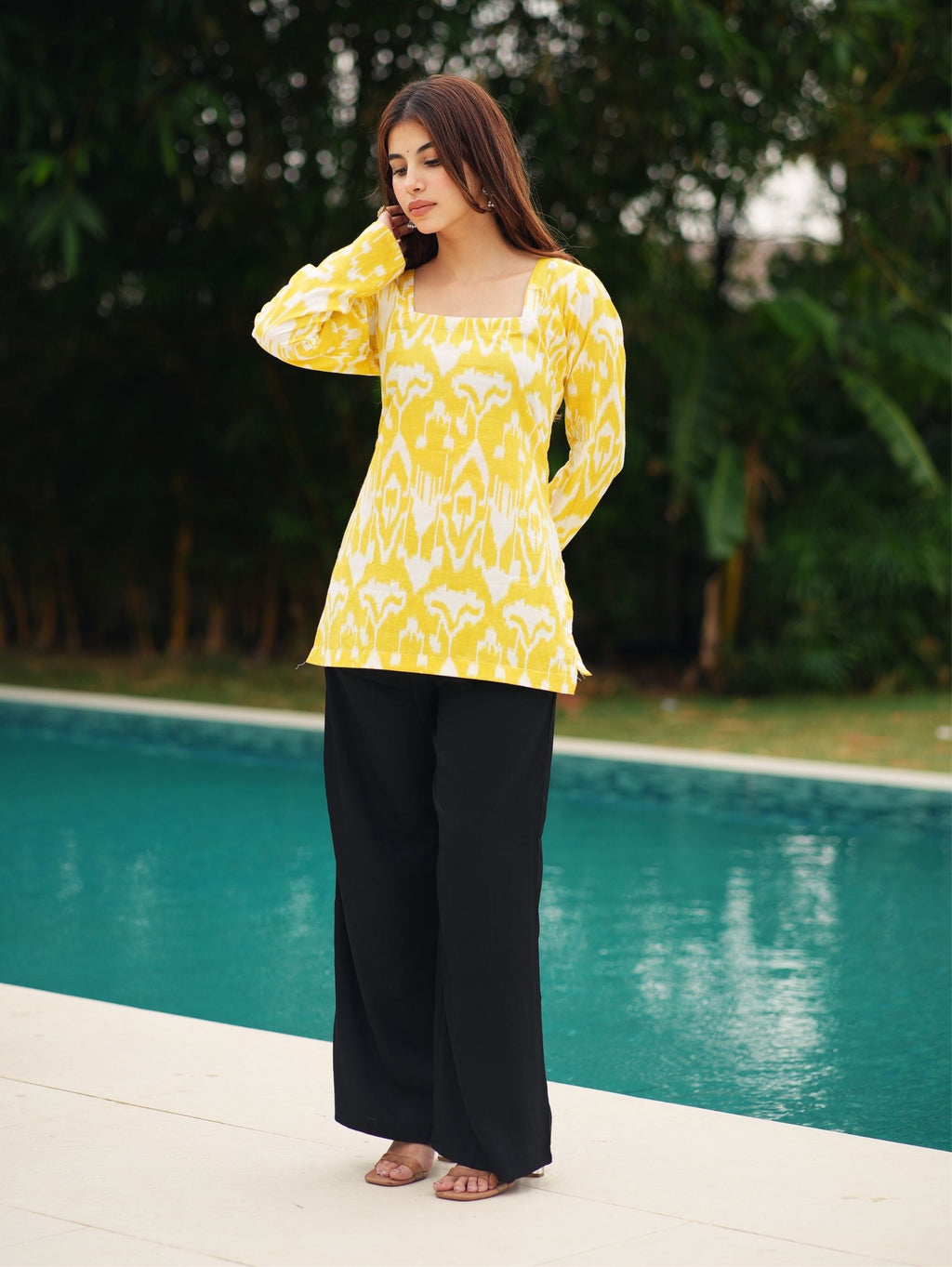 Jenny Square Neck Cotton Short Kurta for Women