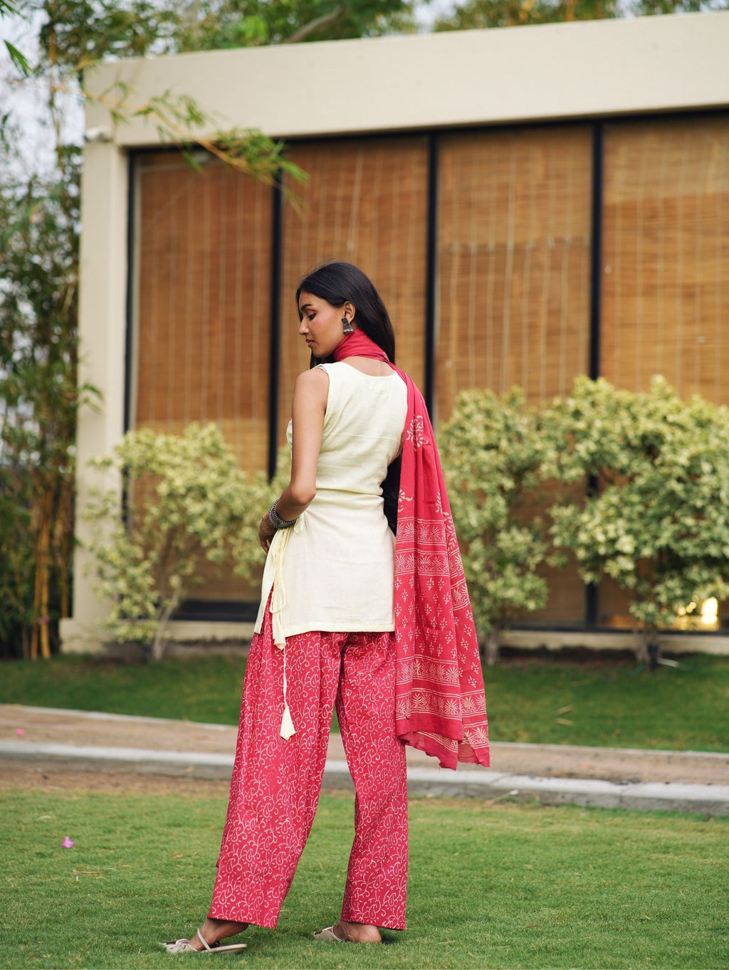 Tani Farshi Three Piece Cotton Suit Set for Women