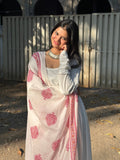 Safeda set ( with handblock dupatta)