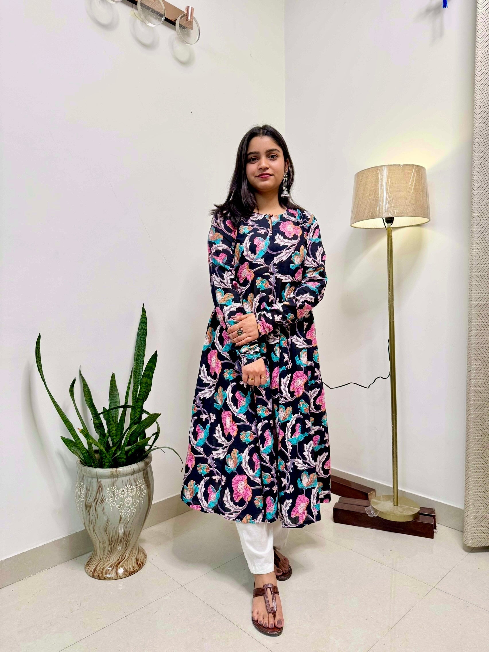 Rangrez Handblock Print Cotton Kameez