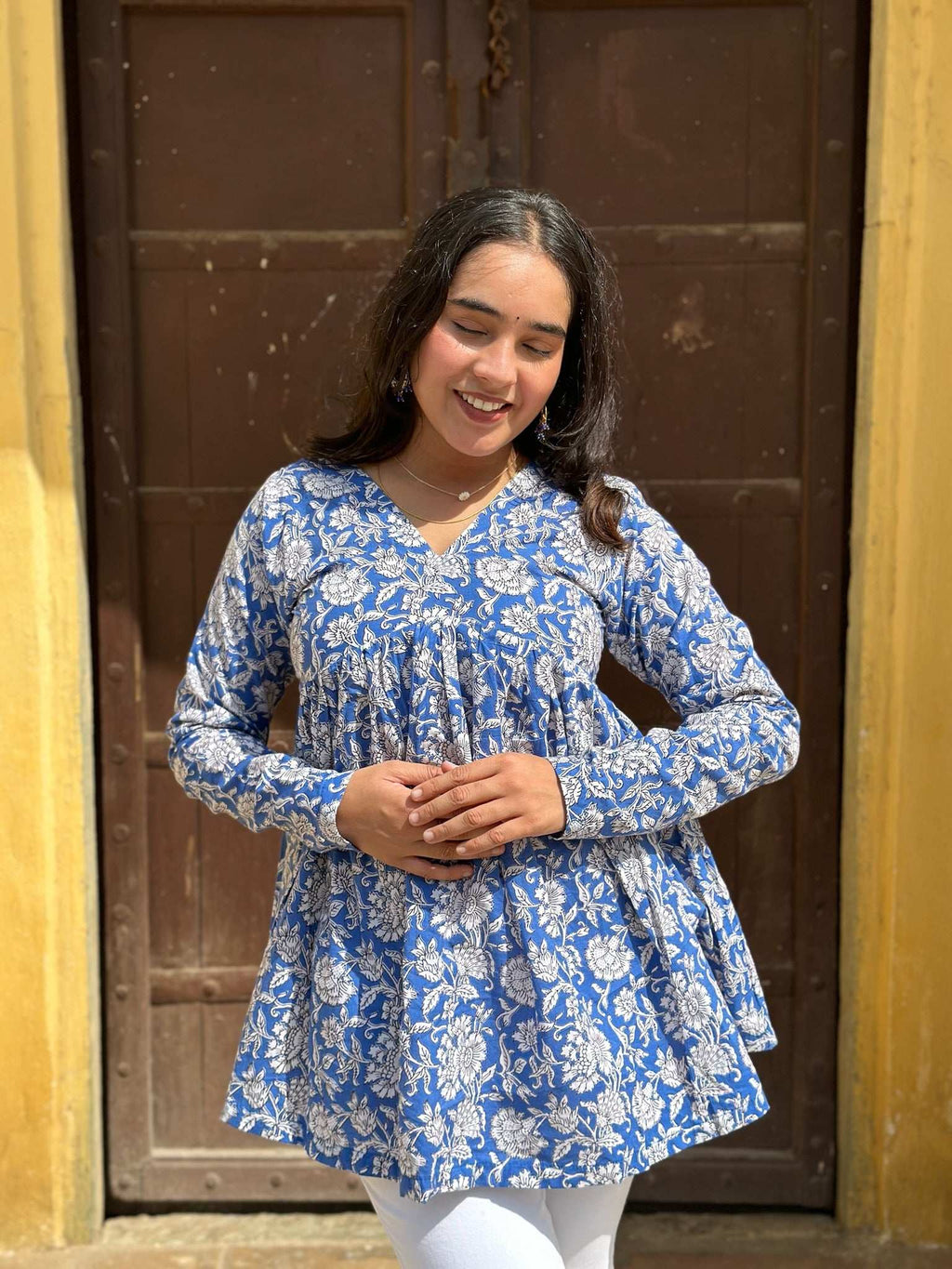 Blue Ambar short kurta