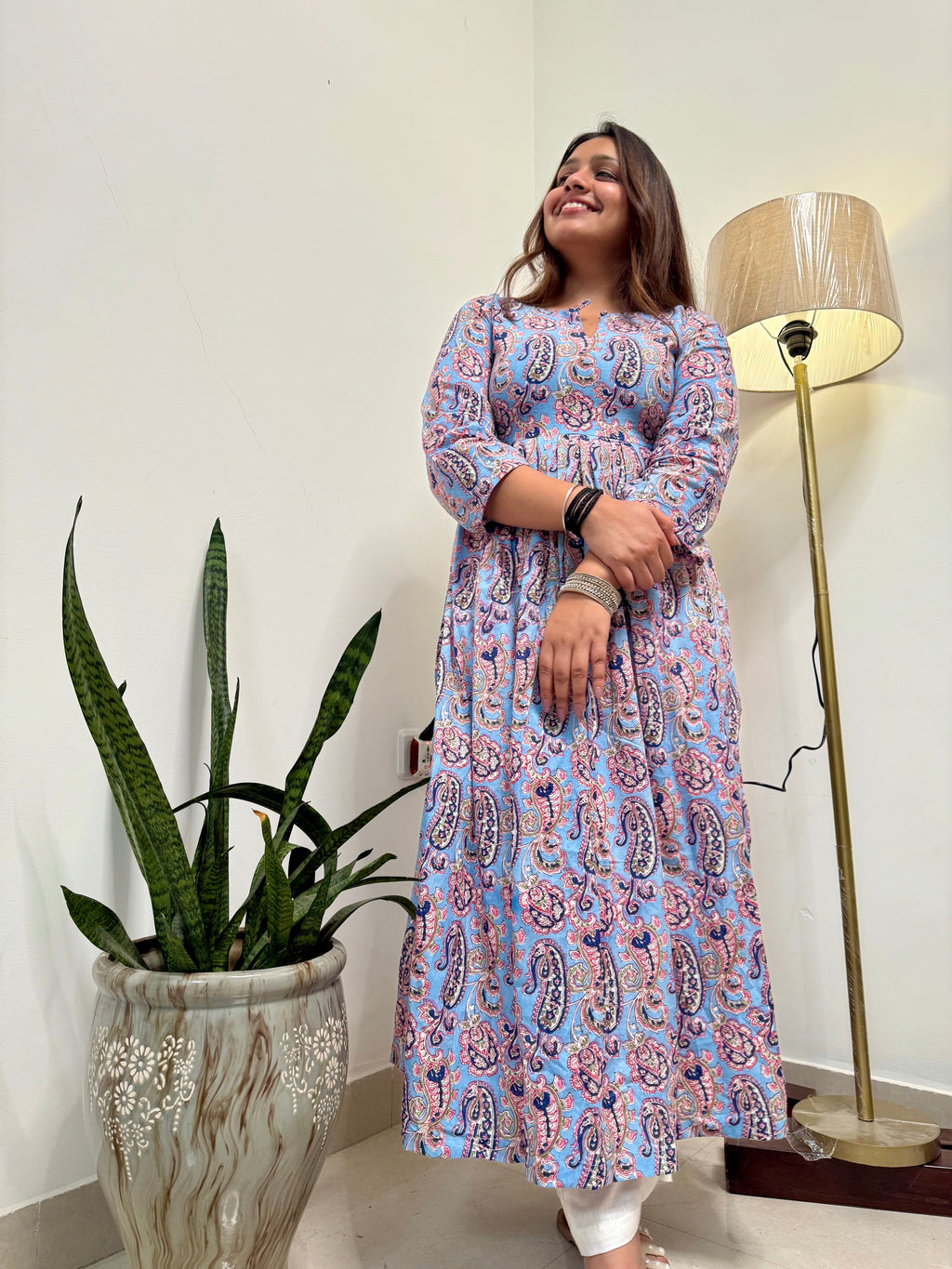 Alizeh Handblock Print Cotton Kameez