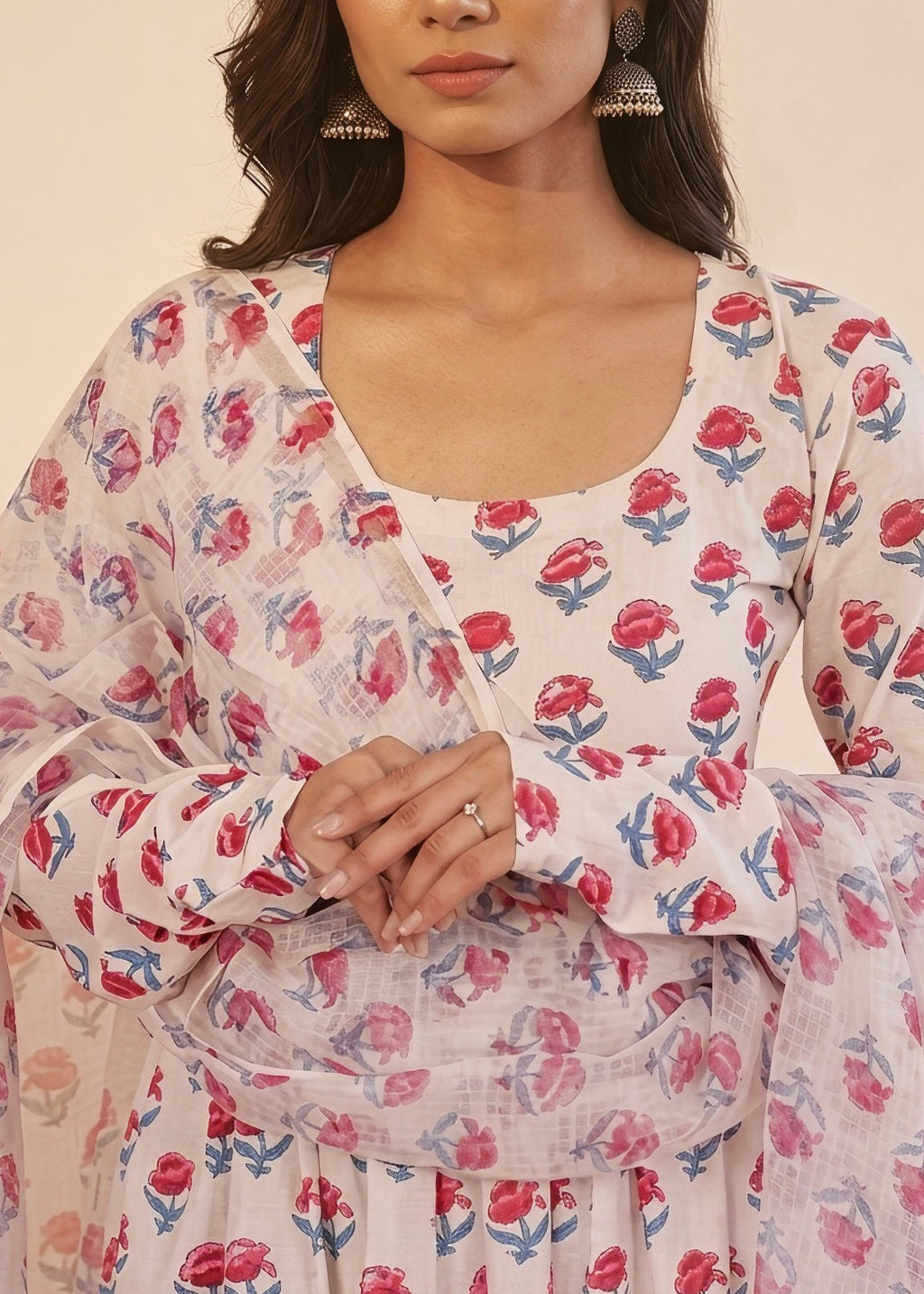 Cotton 3 Piece Rose Riwayat Anarkali Set