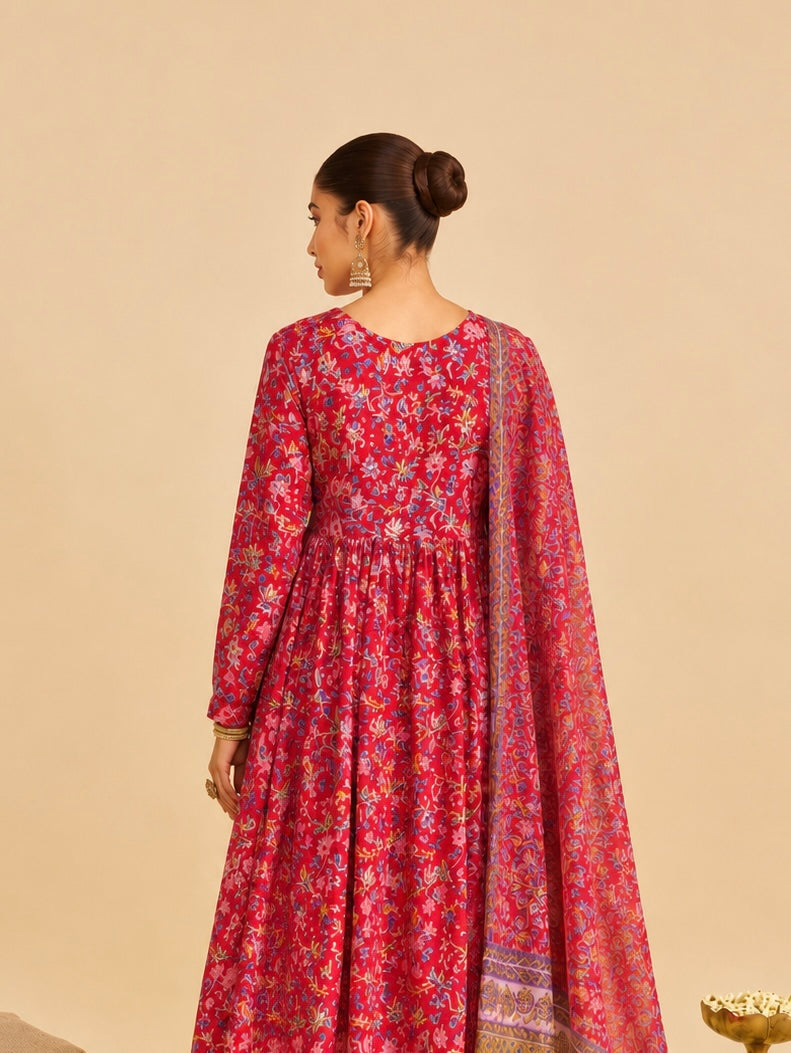 Cotton Riwaz Three Piece Anarkali Set